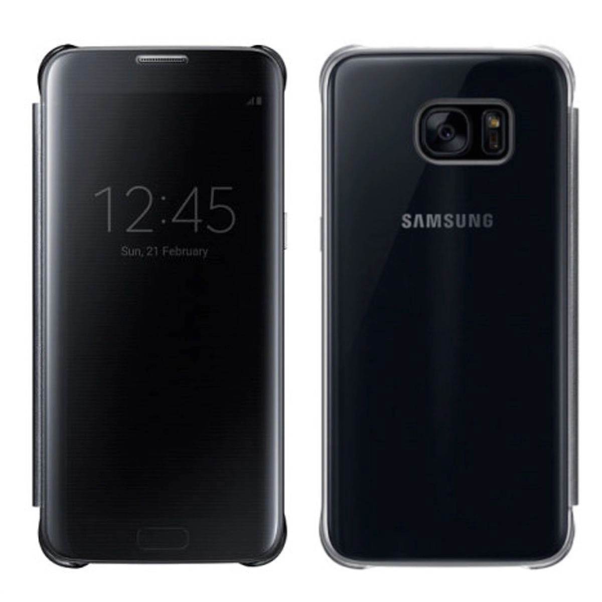 Bao Da Samsung Galaxy S7 Edge NG935 Clear View Cover Màu Đen Chính Hãng